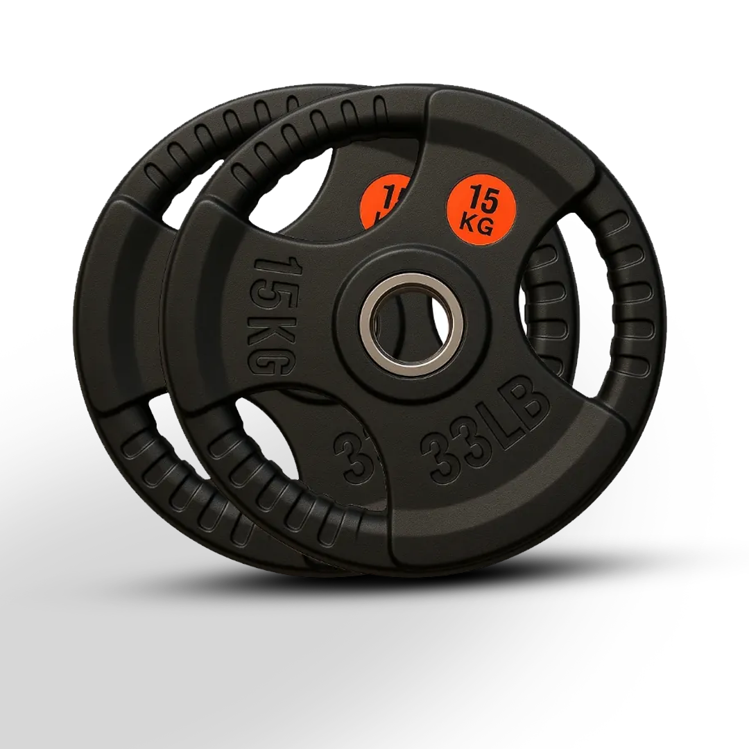 Par-Con-agarre-15kg Par de Discos Olímpicos Engomados 15 kg (30 kg Total) - Imagen 1